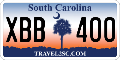 SC license plate XBB400