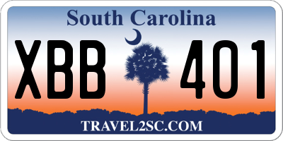 SC license plate XBB401