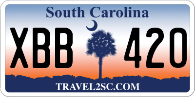 SC license plate XBB420