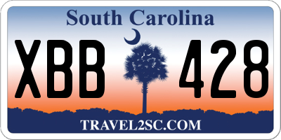 SC license plate XBB428