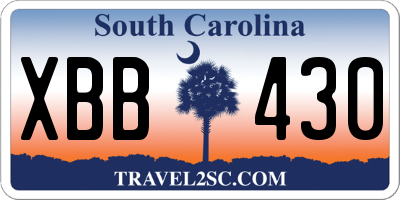 SC license plate XBB430