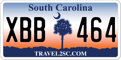 SC license plate XBB464
