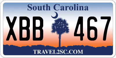 SC license plate XBB467