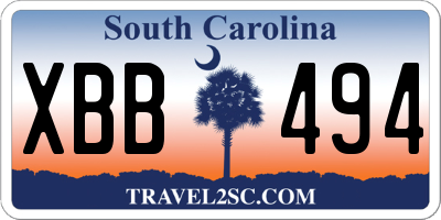 SC license plate XBB494