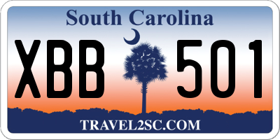 SC license plate XBB501
