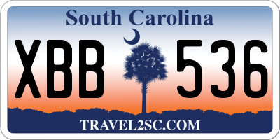 SC license plate XBB536