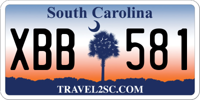 SC license plate XBB581