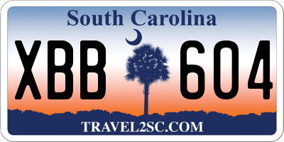 SC license plate XBB604