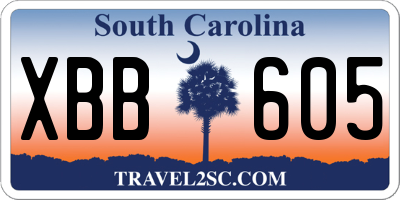 SC license plate XBB605