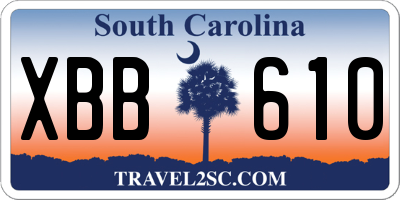 SC license plate XBB610