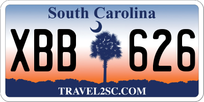 SC license plate XBB626