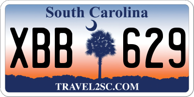 SC license plate XBB629
