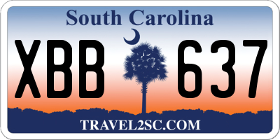 SC license plate XBB637