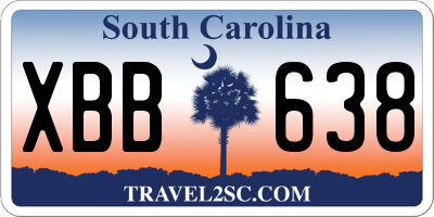 SC license plate XBB638