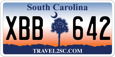 SC license plate XBB642