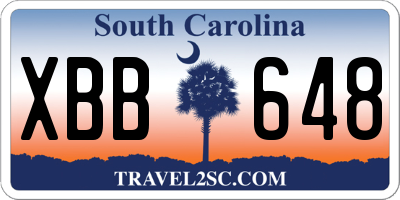 SC license plate XBB648