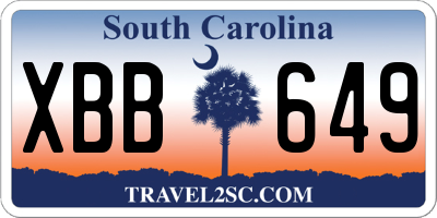 SC license plate XBB649