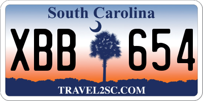 SC license plate XBB654