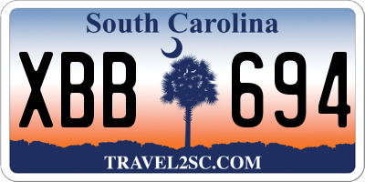 SC license plate XBB694