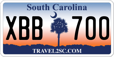 SC license plate XBB700