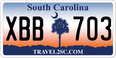 SC license plate XBB703