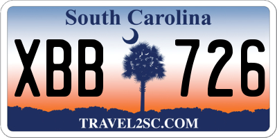 SC license plate XBB726