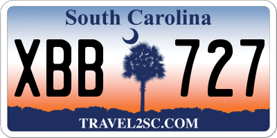 SC license plate XBB727