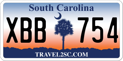 SC license plate XBB754