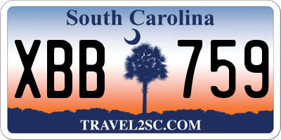 SC license plate XBB759