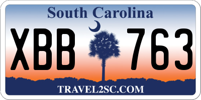 SC license plate XBB763