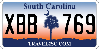 SC license plate XBB769