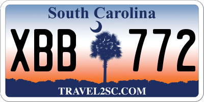 SC license plate XBB772