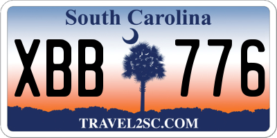 SC license plate XBB776