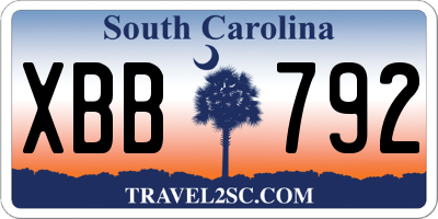 SC license plate XBB792