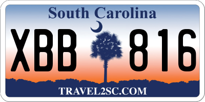 SC license plate XBB816