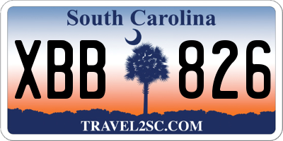 SC license plate XBB826