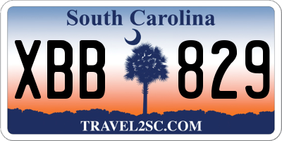 SC license plate XBB829