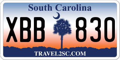 SC license plate XBB830