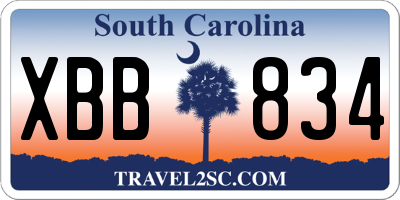 SC license plate XBB834
