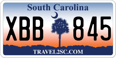 SC license plate XBB845