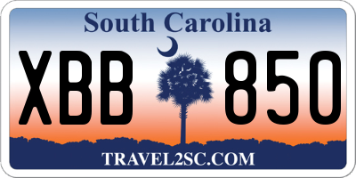 SC license plate XBB850