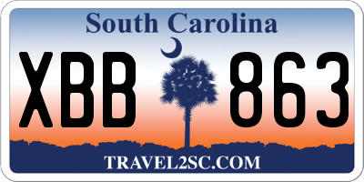 SC license plate XBB863