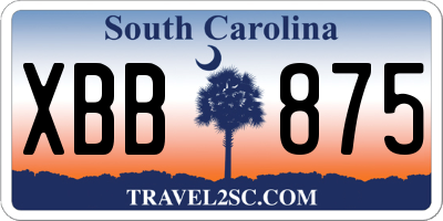 SC license plate XBB875