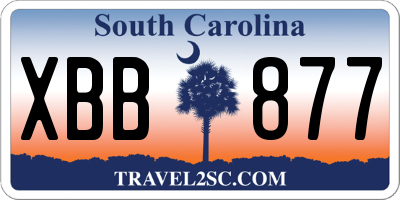 SC license plate XBB877