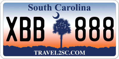 SC license plate XBB888