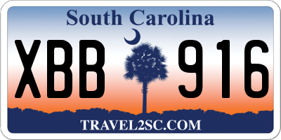 SC license plate XBB916