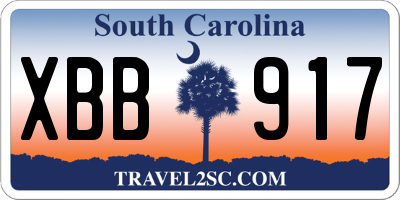 SC license plate XBB917