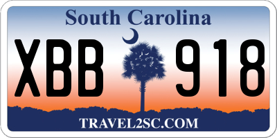 SC license plate XBB918