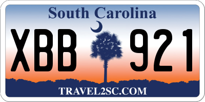 SC license plate XBB921