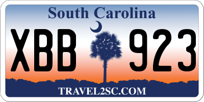 SC license plate XBB923